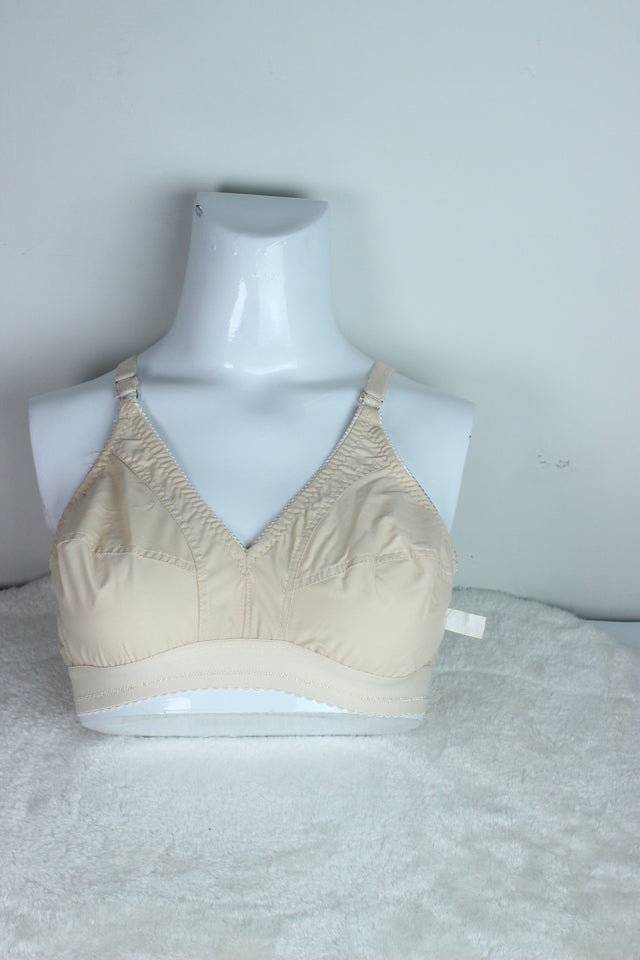 Plain Cotton Imported Bra Beige