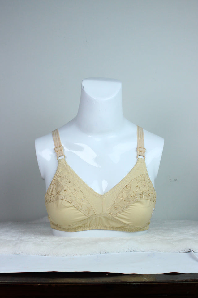 Half Chicken Cotton Imported Bra Beige