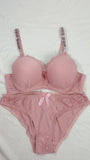 Stylish Light Pink Double Padded Bra with Matching Panty