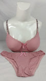 Stylish Light Pink Double Padded Bra with Matching Panty