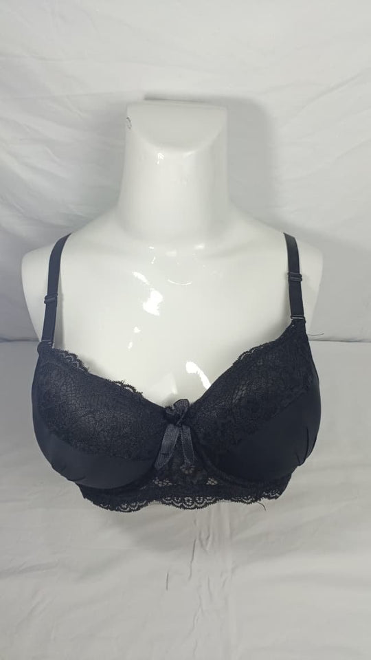Double Padded Imported Bra Black