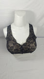 Front Button Imported Bra Black