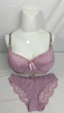 Stylish Light Purple Double Padded Bra With Matching Panty