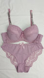 Stylish Light Purple Double Padded Bra With Matching Panty