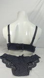 Stylish Black Double Padded Bra With Matching Panty