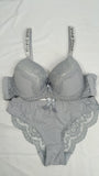 Stylish Grey Double Padded Bra With Matching Panty (Copy)