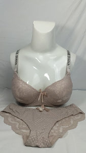 Stylish Nude/Skin Double Padded Bra With Matching Panty