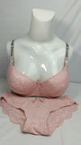 Stylish Light Pink Double Padded Bra With Matching Panty