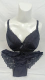 Stylish Black Single Padded Bra With Matching Panty