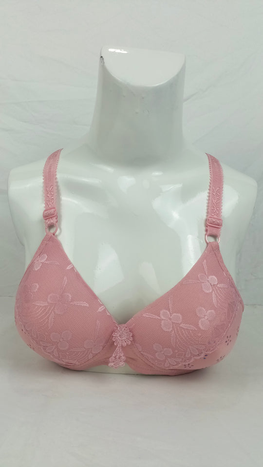 Single Padded Imported Bra Dusty Pink