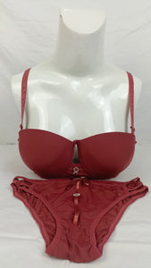 Stylish Mauve Double Padded Bra With Matching Panty