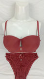 Stylish Mauve Double Padded Bra With Matching Panty