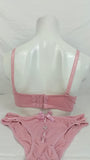 Stylish Pink Double Padded Bra With Matching Panty