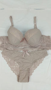 Stylish Nude/Skin Single Padded Bra With Matching Panty