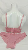Stylish Pink Single Padded Bra With Matching Panty