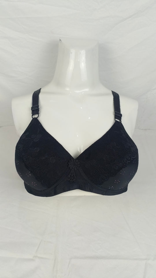 Single Padded Imported Bra Black