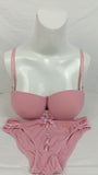 Stylish Pink Double Padded Bra With Matching Panty