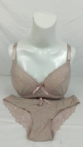 Stylish Nude/Skin Single Padded Bra With Matching Panty