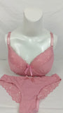 Stylish Pink Single Padded Bra With Matching Panty