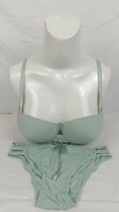 Stylish Mint Green Double Padded Bra With Matching Panty