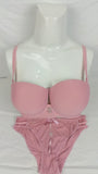 Stylish Pink Double Padded Bra With Matching Panty
