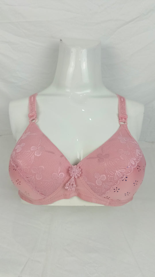 Single Padded Imported Bra Dusty Pink